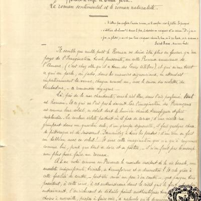 Manuscrit d'Edmond Rostand